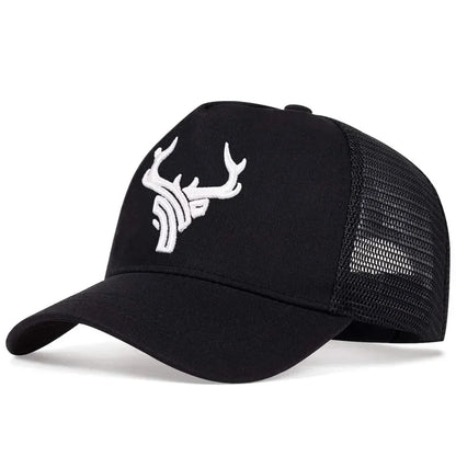 Unisex Animal Antlers Embroidery Baseball Net Caps Spring And Summer