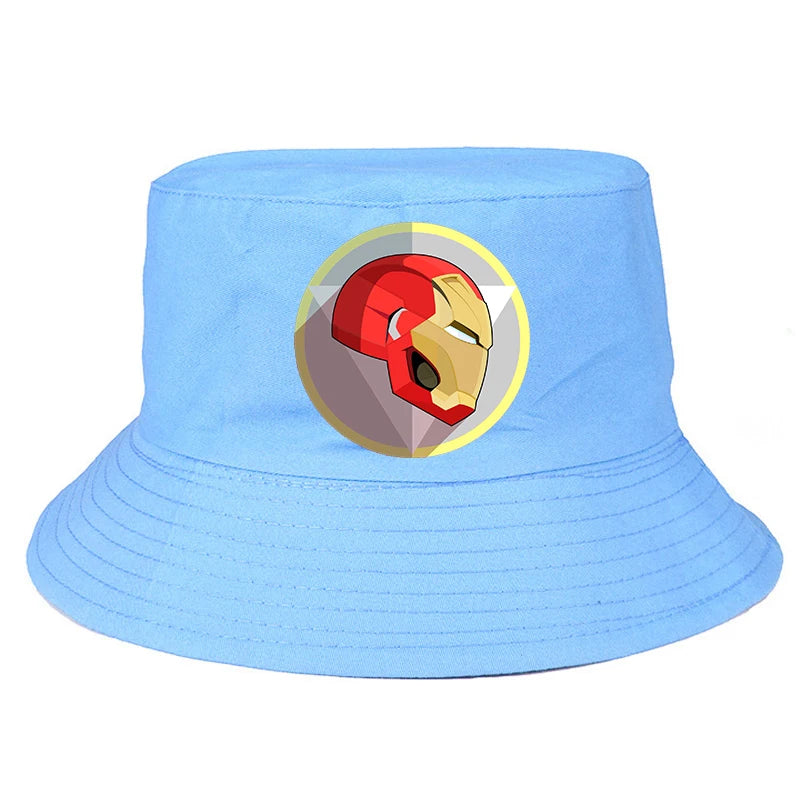 Marvel Iron Man Bucket Hat Casual Graphic Vintage Cartoon Beach Panama Hats