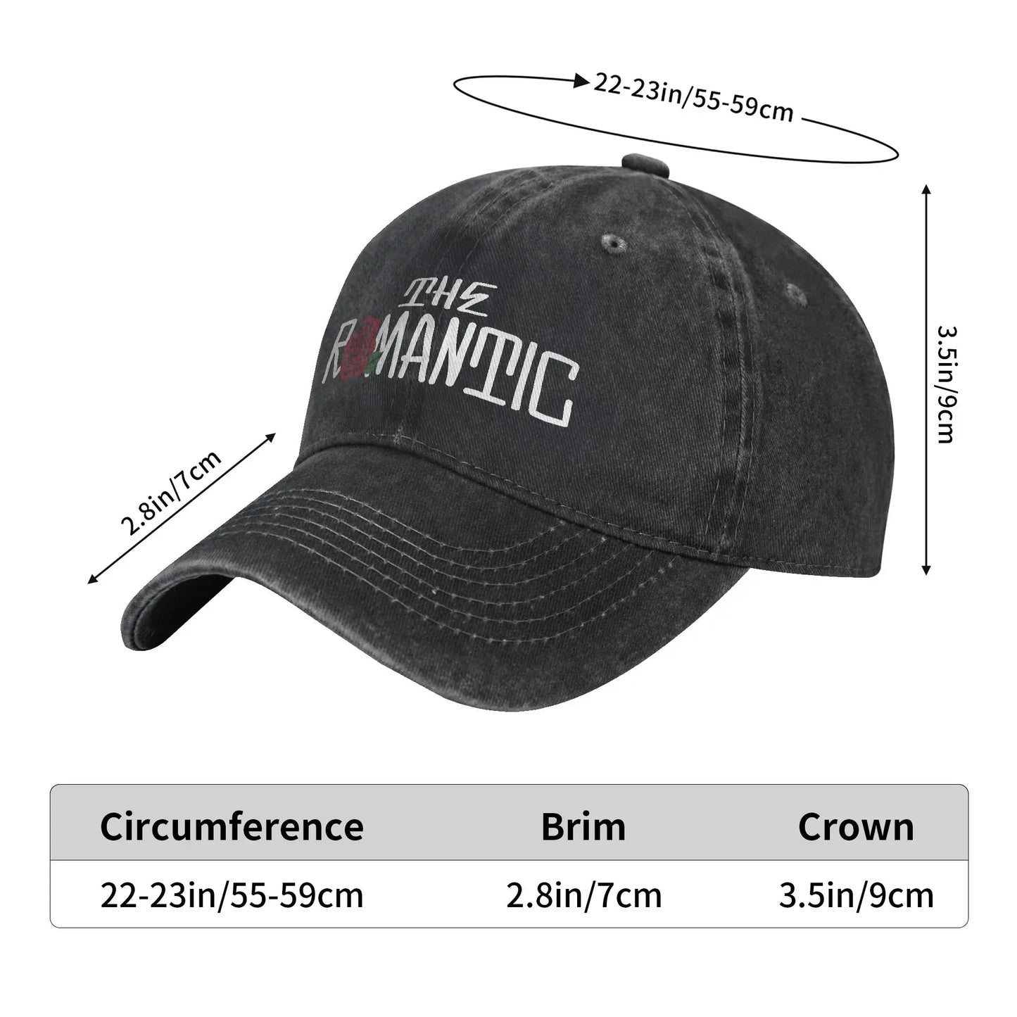 B&W The Romantic Tour Bruno Mars Concert Tour Washed Baseball Cap