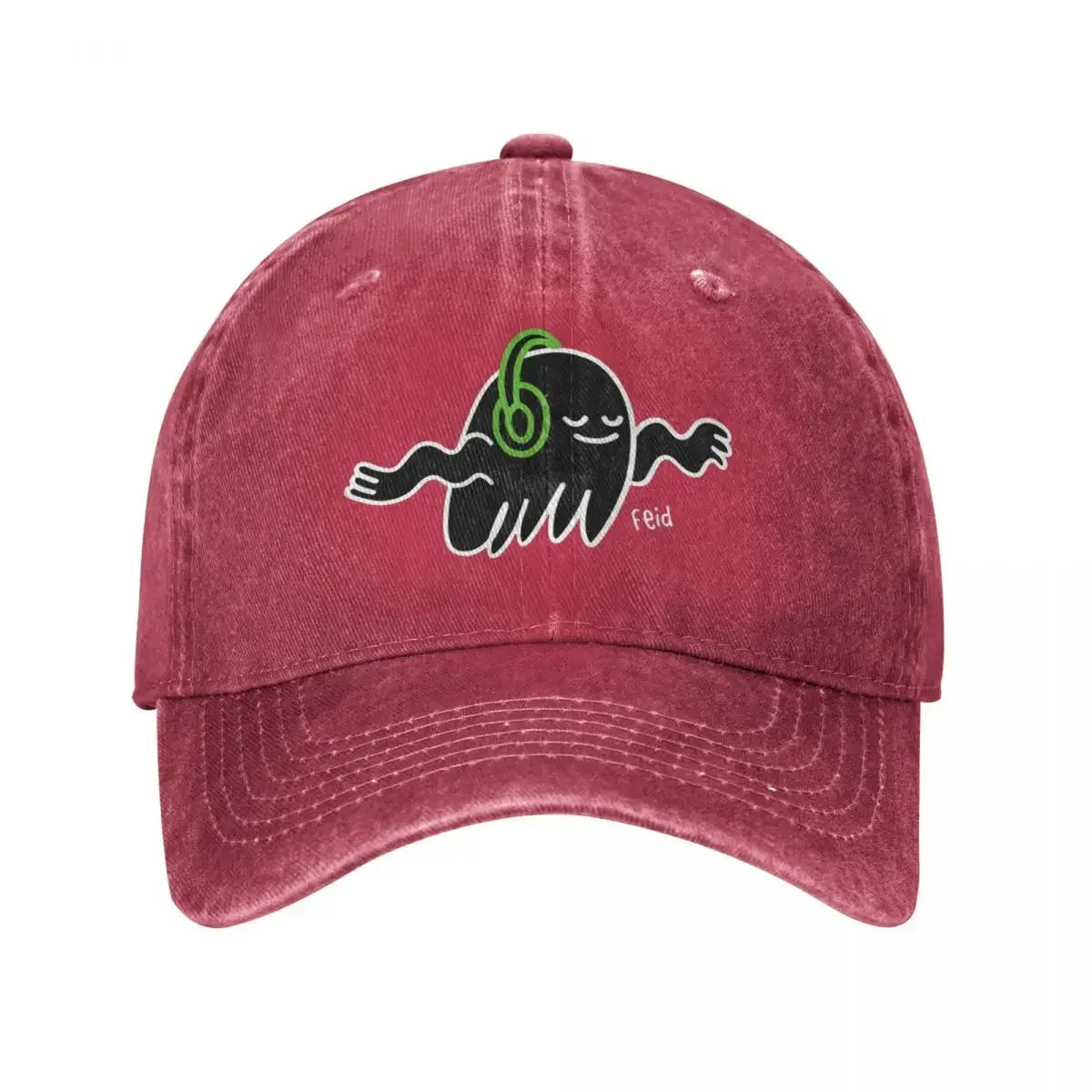 Ferxxo Feid Gost With Headphone Unisex Retro Denim Washed Baseball Caps