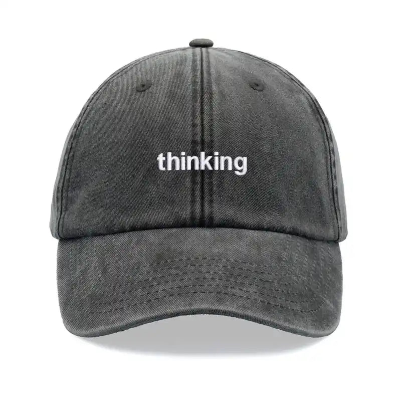 "thinking" Baseball Cap Vintage Washed Unisex Dad Hat