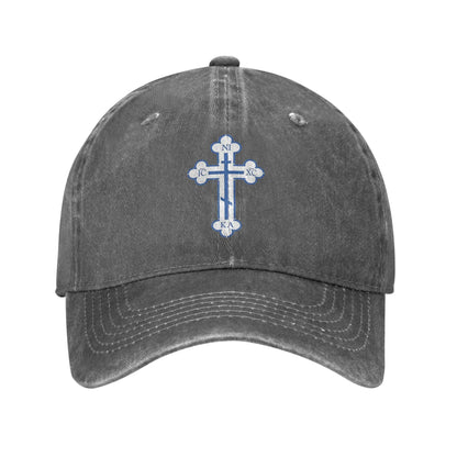 Russian Orthodox Cross PrintDenim Cap Casual Baseball Caps