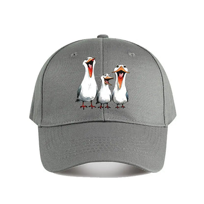 Three - Piece Cute Cartoon Seagull Plush Toy Set Baseball Cap