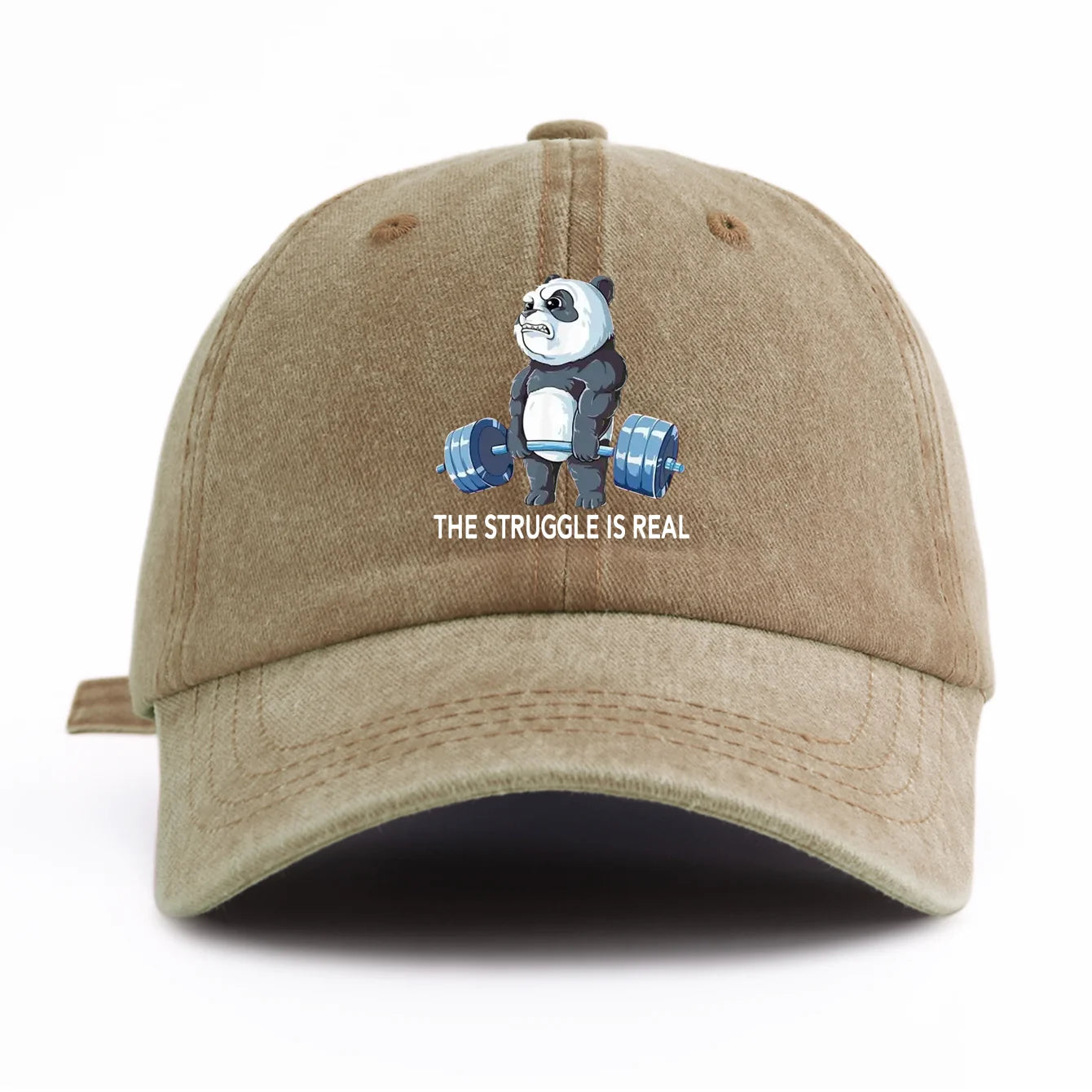 STRUUGLE REAL Print Washed Baseball Cap