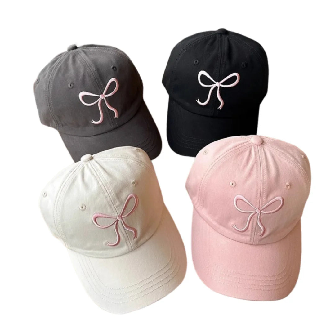 Embroidered Bow Cap Soft Fashion Baseball Cap