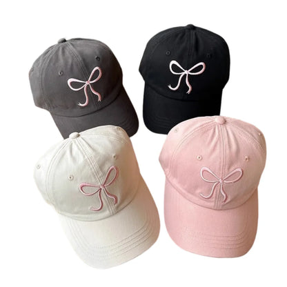 Embroidered Bow Cap Soft Fashion Baseball Cap