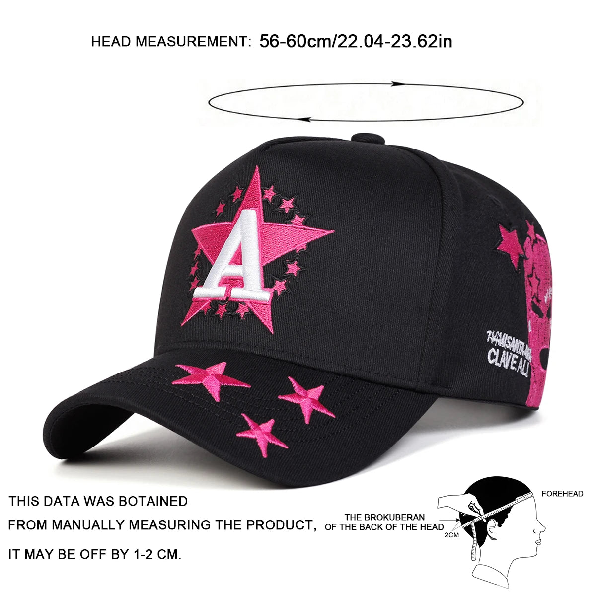 Unisex A Letter Pentagram Embroidery Baseball Caps Spring Autumn