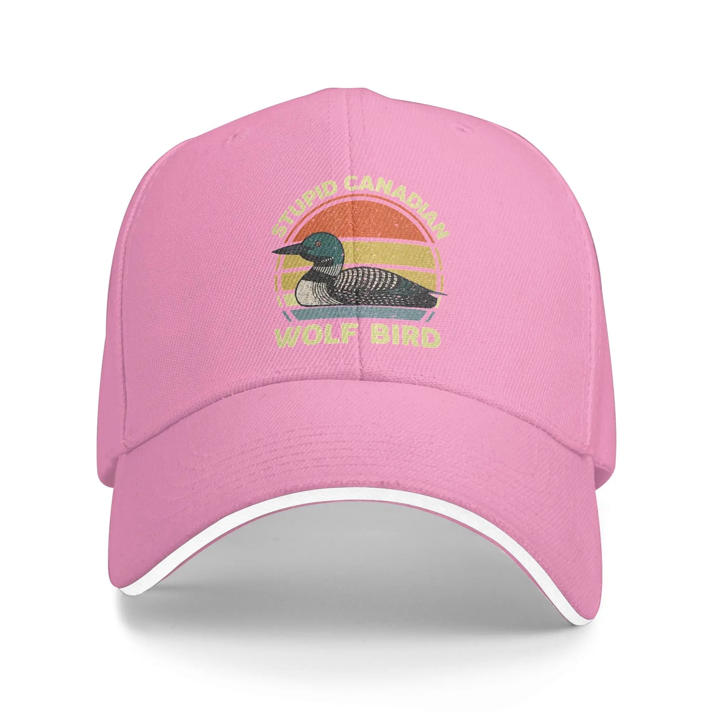 Stupid Canadian Wolf Bird Funny Loon Humor Casual Baseball Cap