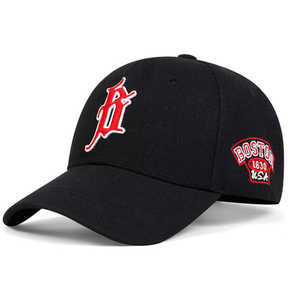 B Letter Side BOSTON Embroidery Baseball Cap Men Women