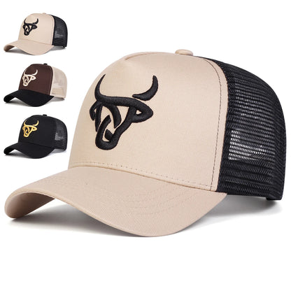 Unisex Ox Head Embroidery Baseball Caps