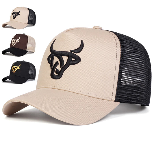 Unisex Ox Head Embroidery Baseball Caps