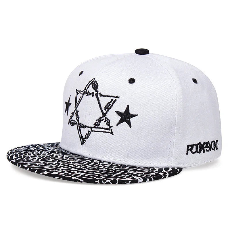Five-pointed Star Embroidered Flat Brim