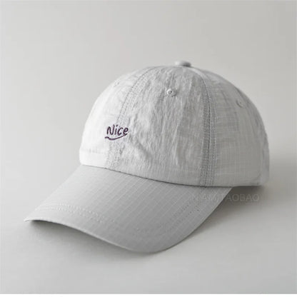 Quick Dry Baseball Cap With Letter Embroidery & Plaid