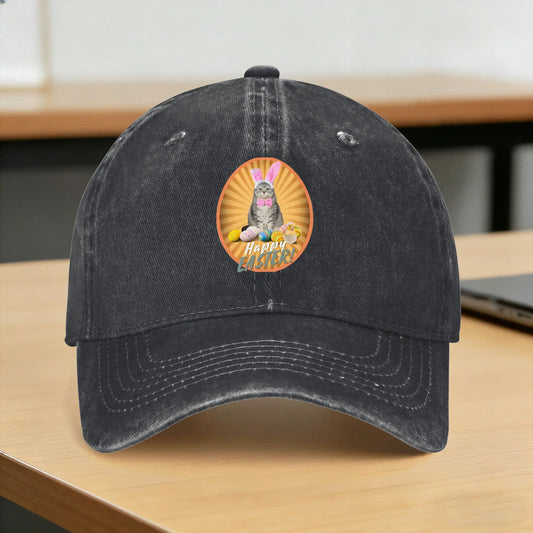 Funny Easter Cats Ears Bunny Eggs Casual Baseball Cap