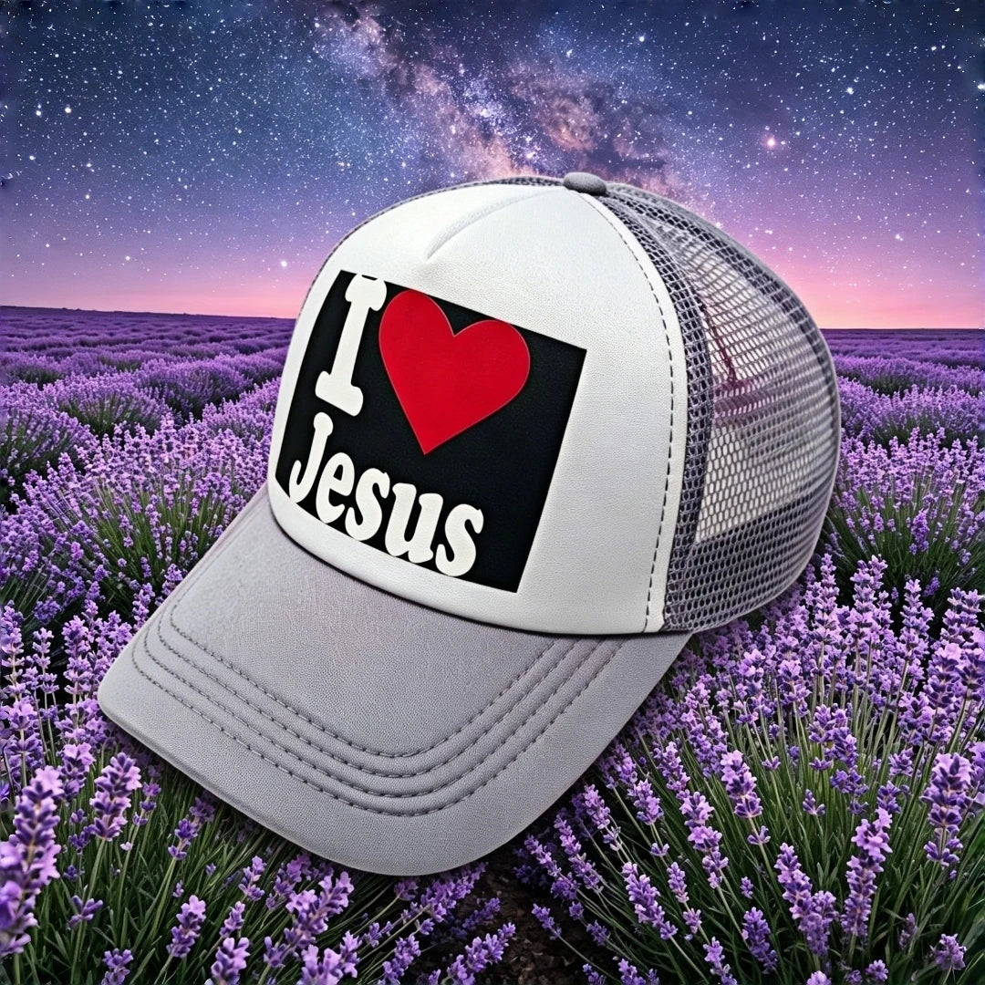 Christian "I ❤️ Jesus" Casual Cap Adjustable Mesh Baseball Cap
