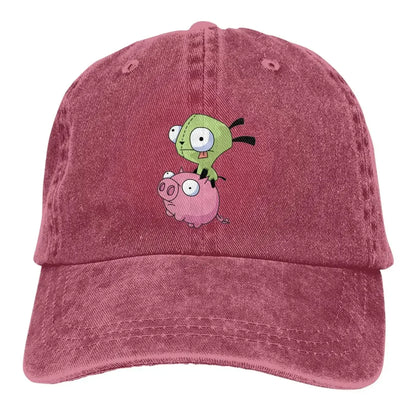 Gir Riding A Pig Invader Zim Merch Unisex Baseball Cap