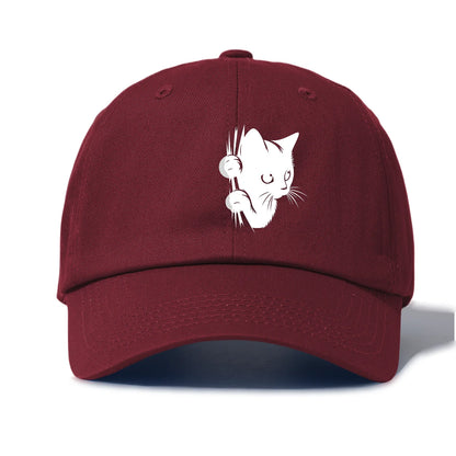 Peeking Black Cat Baseball Cap