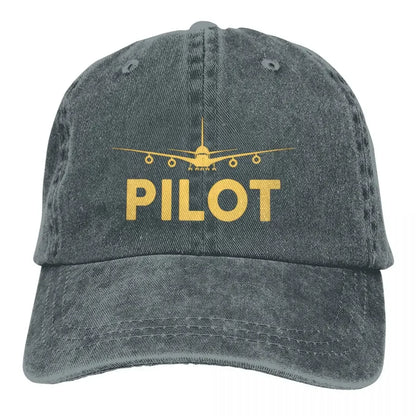 Washed Men's Baseball Cap Born To Fly Pilot