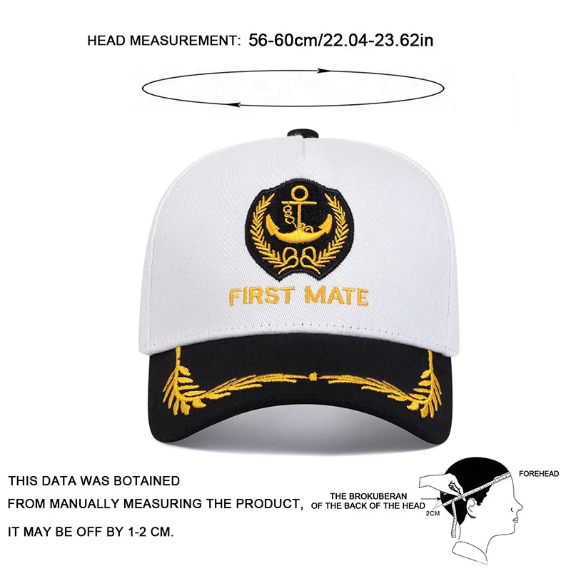 Unisex CAPTAIN/FIRST MATE Letter Embroidery Baseball Caps