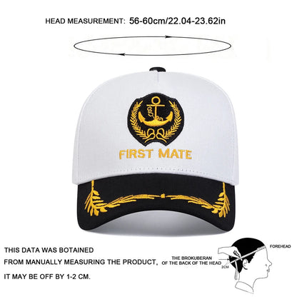 Unisex CAPTAIN/FIRST MATE Letter Embroidery Baseball Caps