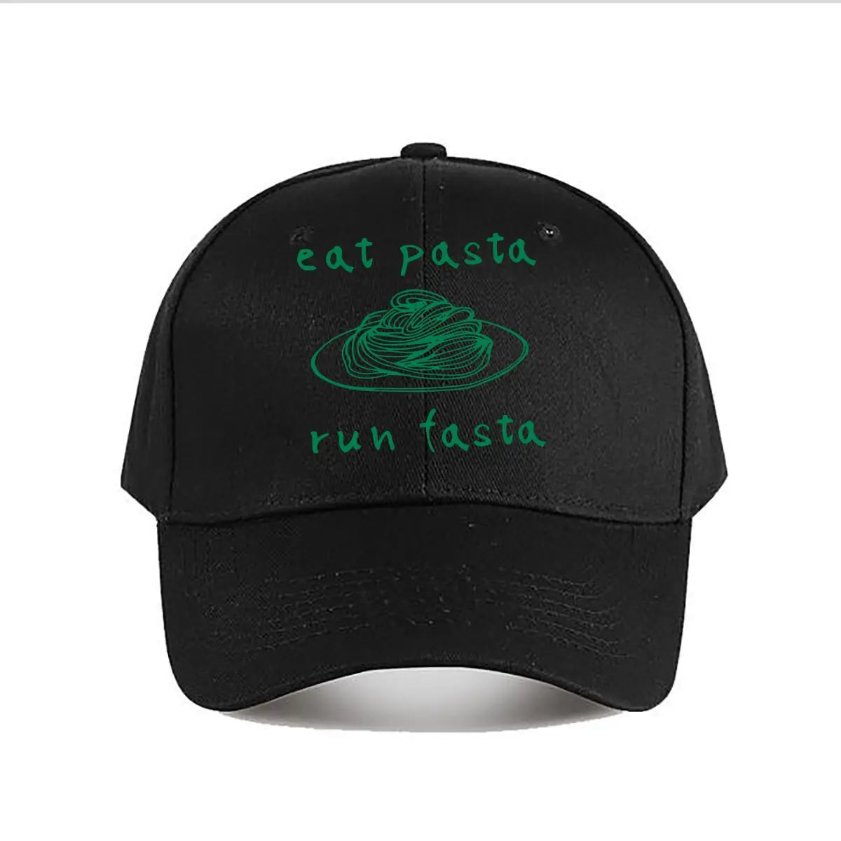 Pink Baseball Cap Eat Pasta Run Fasta Baseball Cap