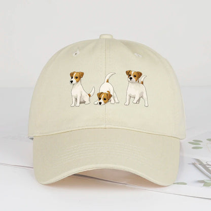 Adorable Jack Russell Terrier Trio Print Baseball Cap