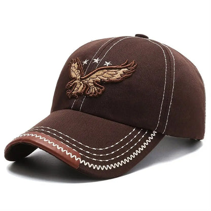 Fashion Embroidered Eagle Men Hat Breathable Adjustable Baseball Cap