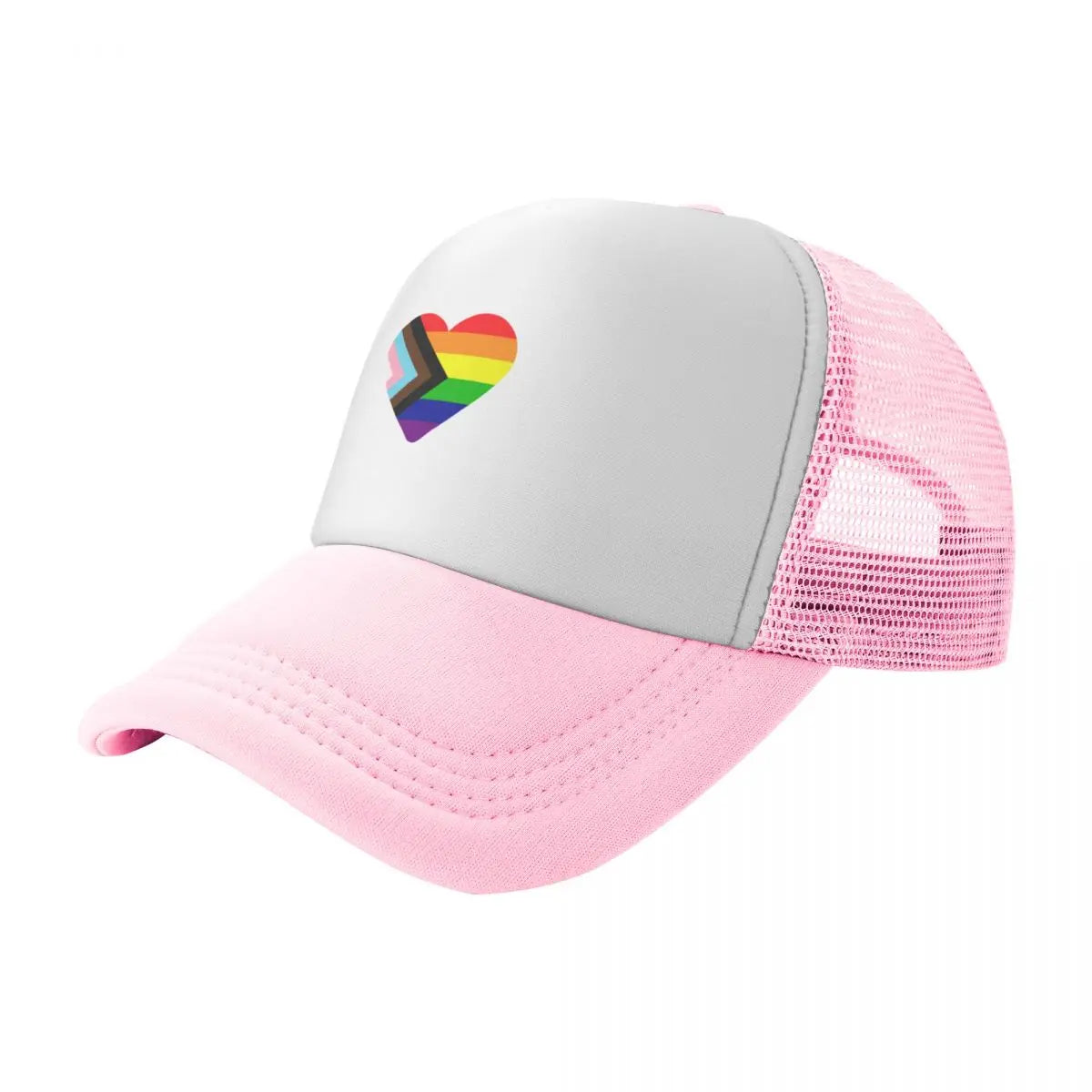 Progress Pride Flag Heart Baseball Cap