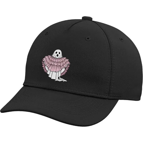 Cute Ruffled Pink Ghost Spooky Season Phantom Adjustable Baseball Hat