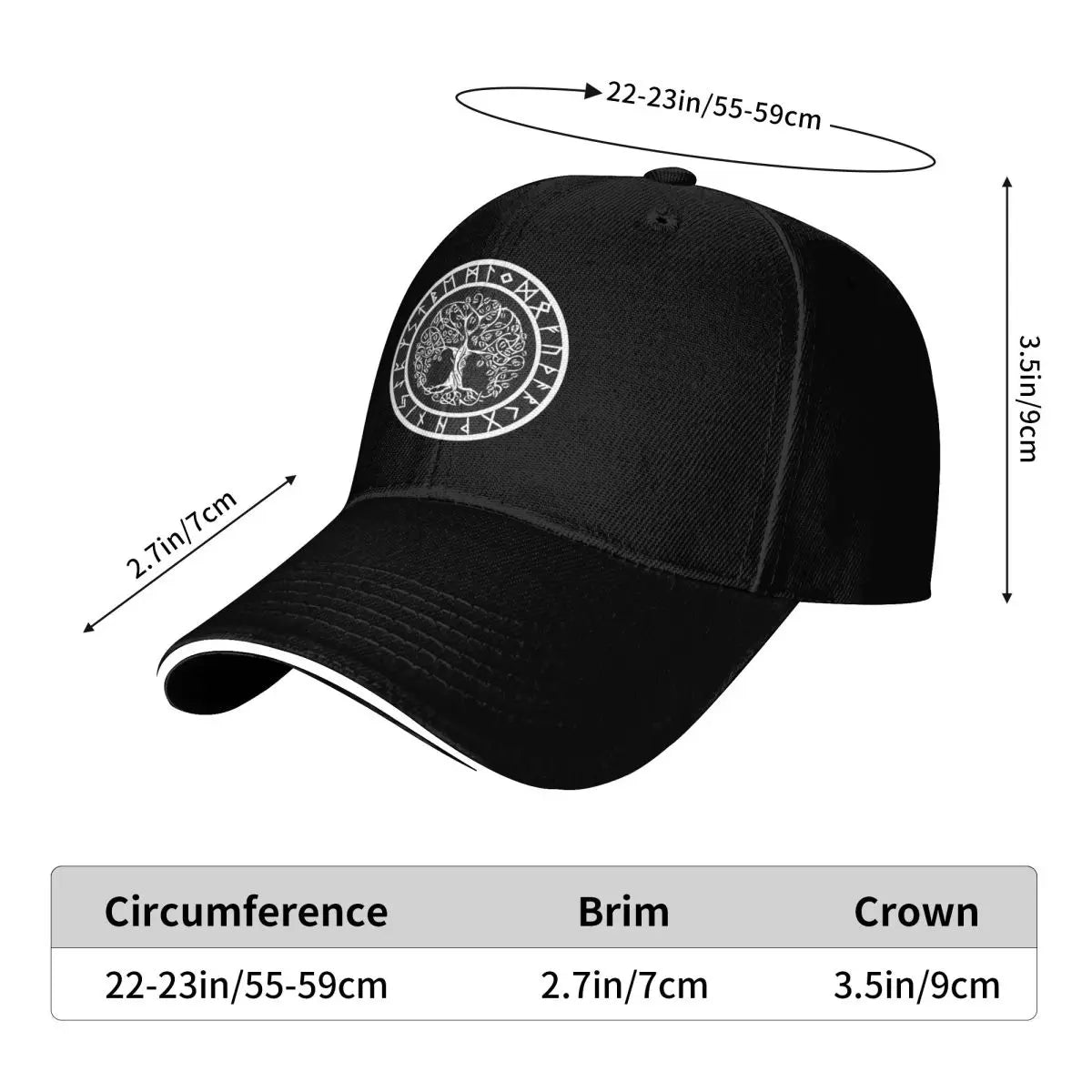Unisex Baseball Hats Nordic Viking Scandinavn Odin Symbol Baseball Caps