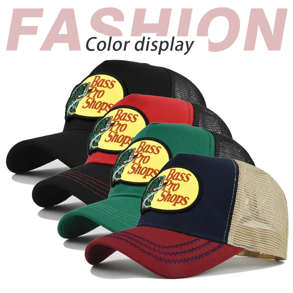 Bass Football Baseball Caps