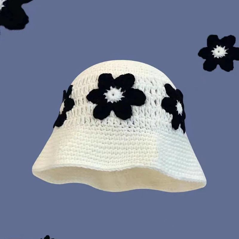 Autumn New Crochet Korean Handmade Bucket Hat Women