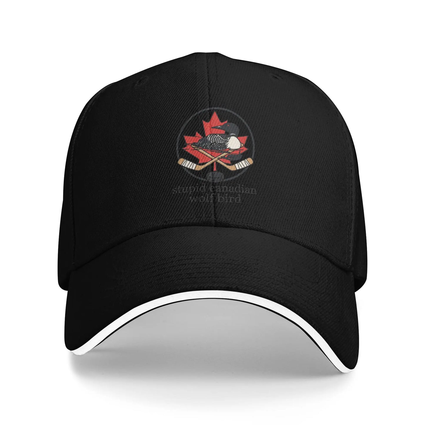 Stupid Canadian Wolf Bird Says Ice Out Baseball Cap