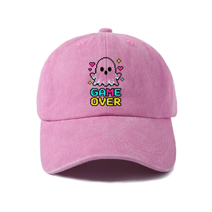 Game Over Black Cat Graphic Baseball Cap