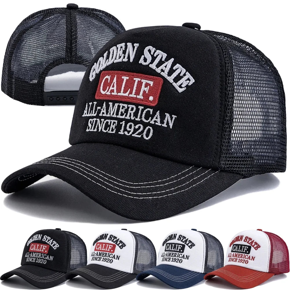 Golden State California Embroidered Mesh Baseball Cap