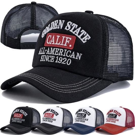 Golden State California Embroidered Mesh Baseball Cap