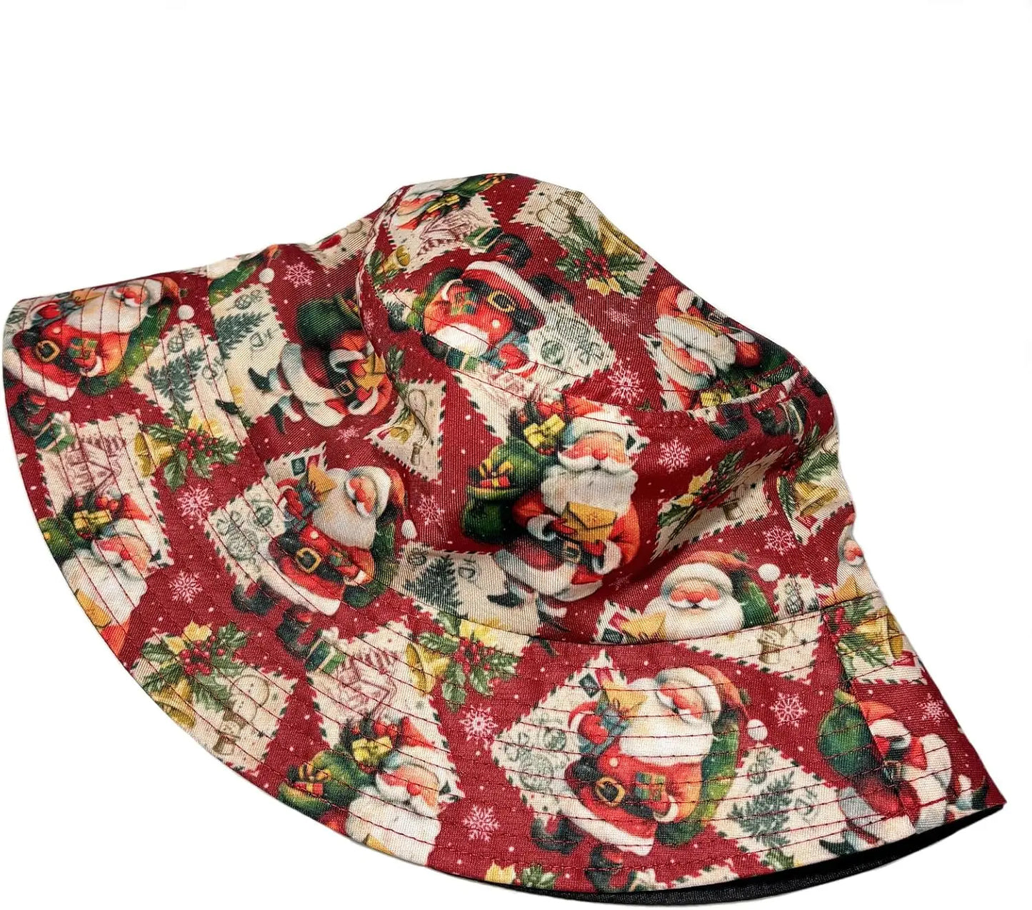 Retro Poster Merry Christmas Bucket Hats for Women Men Xmas Fisherman Hat