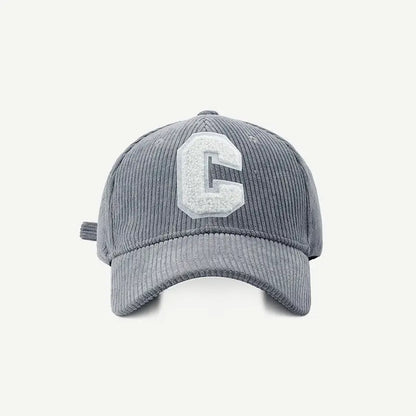 New Corduroy Baseball Cap Ladirs Fashion C Letter Baseball Caps