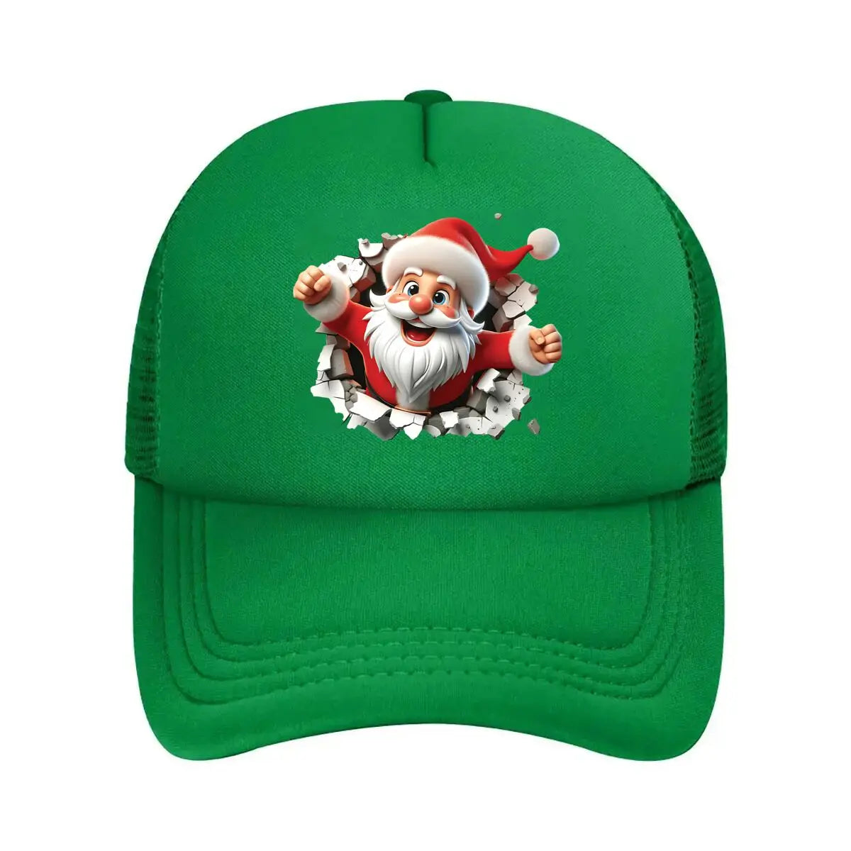 Christmas Santa 3D Broken Wall Graphic 2026 Mesh Baseball Cap