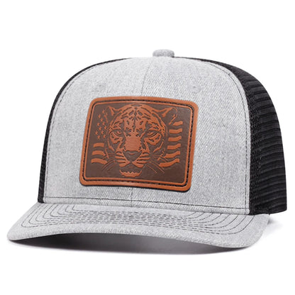 Mesh Hat Richardson Label Leopard Printed Snapbcak Caps