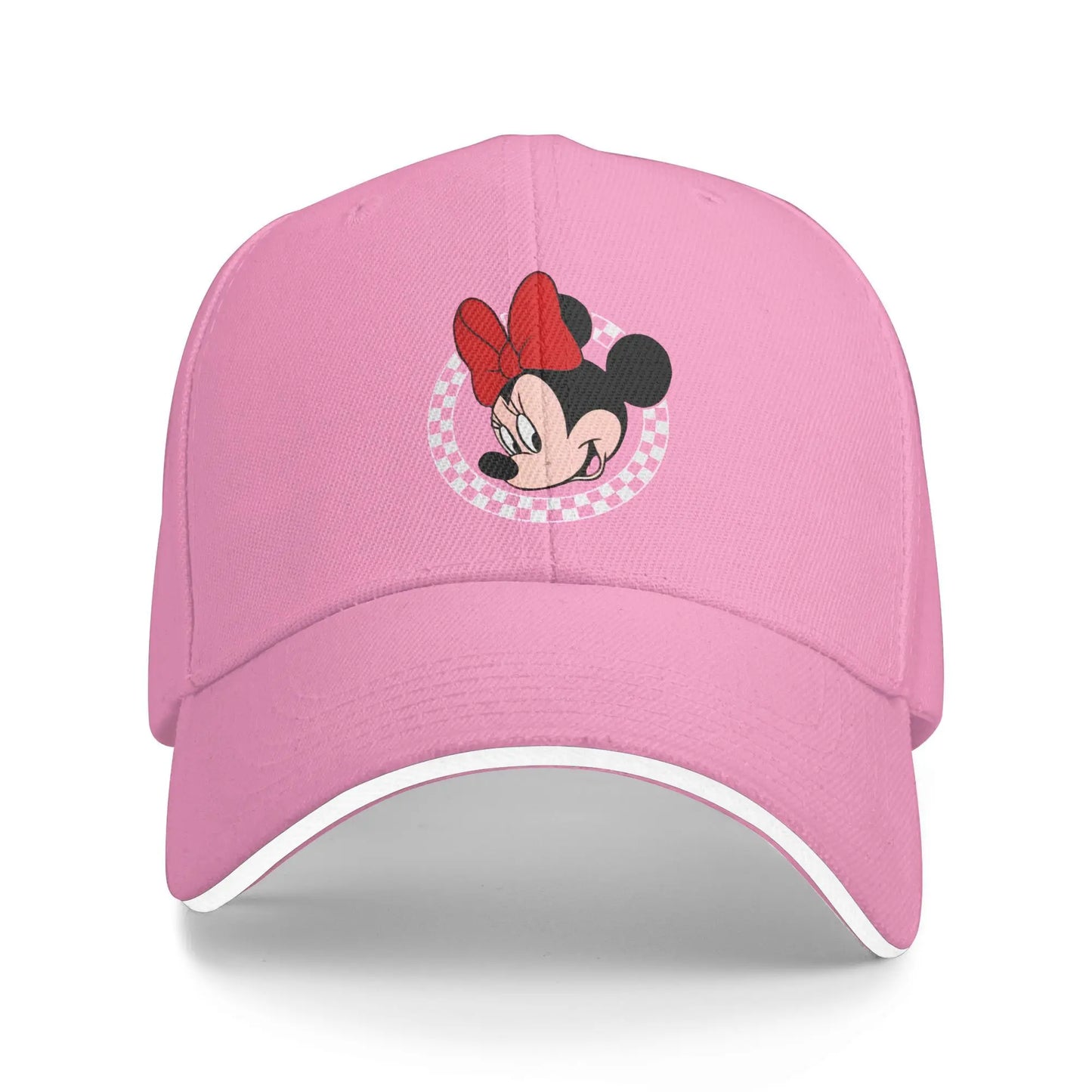 Goofy Checkered Baseball Cap Fashion Cartoon Mickey Mouse Sandwich Hats