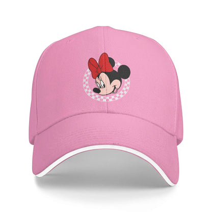 Goofy Checkered Baseball Cap Fashion Cartoon Mickey Mouse Sandwich Hats