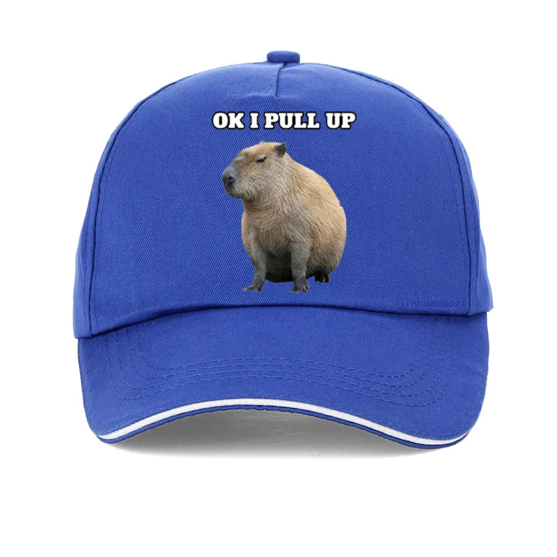 OK I Pull Up Capybara Baseball Cap