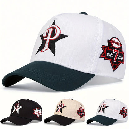 Unisex P letter Embroidery Baseball Caps Sunscreen Hat Sports Cap