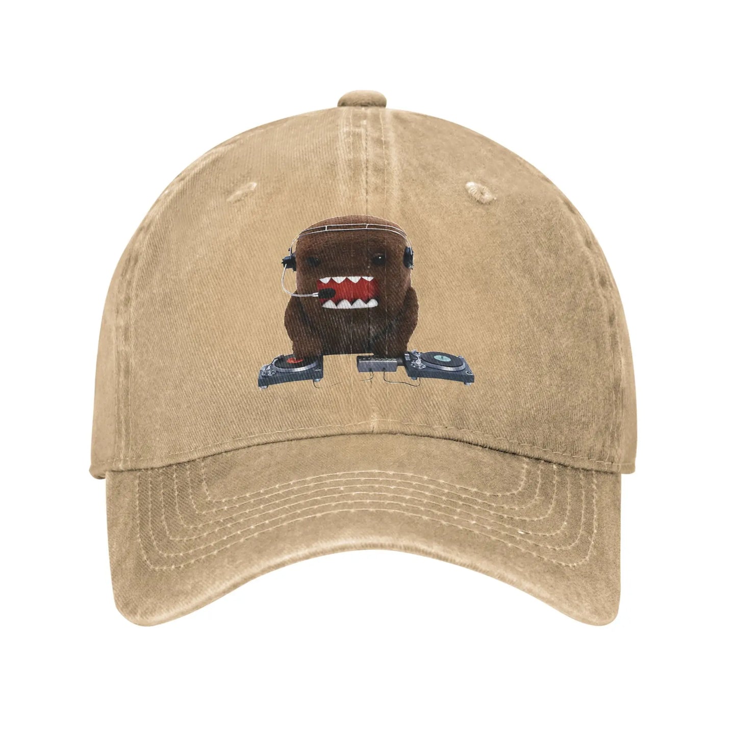 Kawaii Rocker Doll Rock Baseball Caps Vintage Distressed Washed Domo Kun Sun Cap