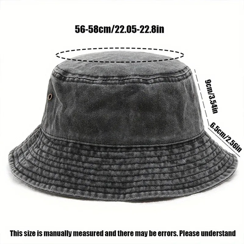 Washed Denim Sun Cap Bucket Hat
