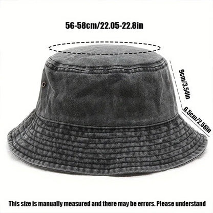 Washed Denim Sun Cap Bucket Hat