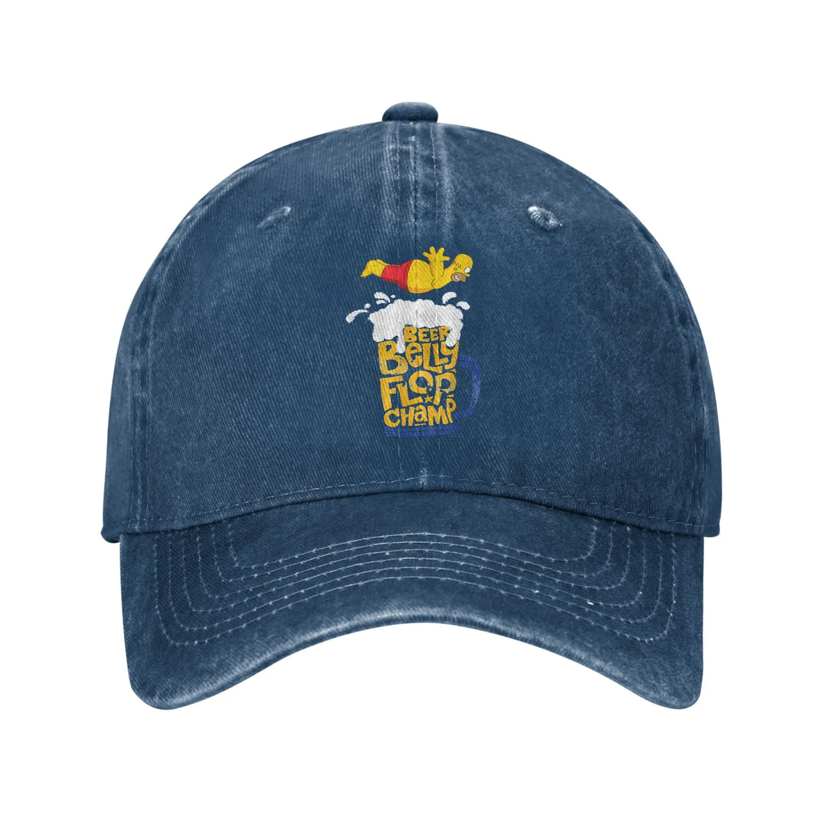The S-simpson Homer Beer Belly Flop Champ Washed Baseball Cap