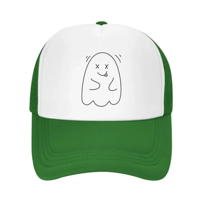 New Mesh Dad Hat Adjustable Washed Cute Ghost Gray Baseball Cap
