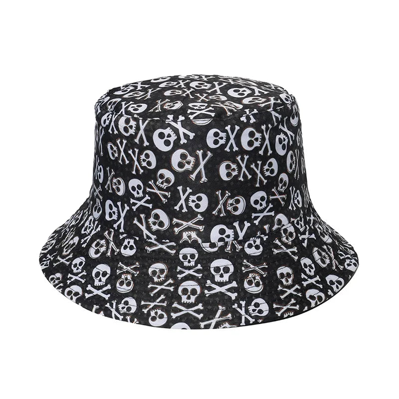 Fashionable Ghost Head Hole Head  Fisherman Hat Bucket Hat